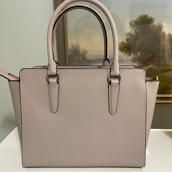 -SOLD- Coach Leather Satchel, Taupe/Grey Birch - Picture 2 of 8